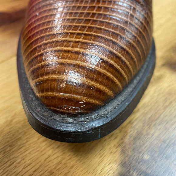 SOLD Vintage 1970s Men's Leather Cowboy Western Midi Boot Sz 9.5 - Picture 13 of 14